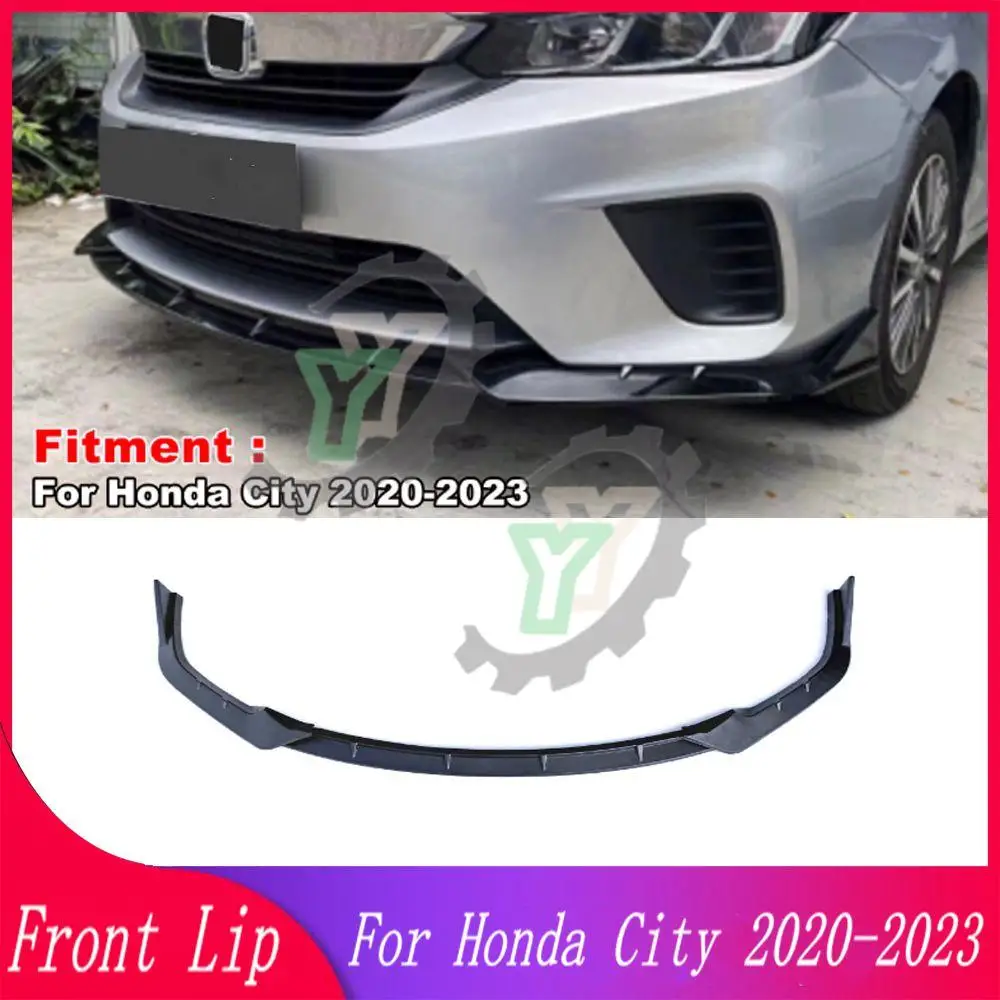 3PCS Car Front Bumper Lip Spoiler Splitter Diffuser Detachable Body Kit Cover Guard For Honda City RS Style 2020 2021 2022 2023