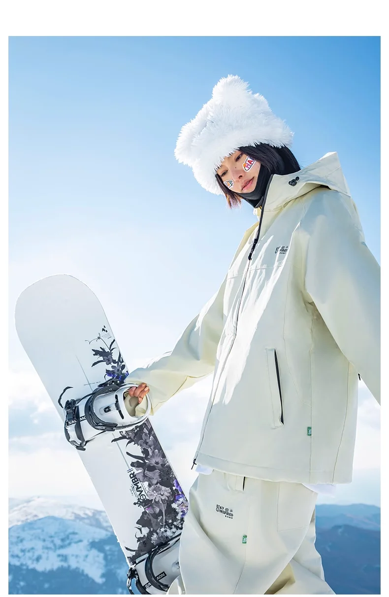 John Snow 2025 Neuer Unisex Ski-Anzug für Einzel- und Doppelbretter, Locker Geschnittener Wasserdichter Wärmehaltender Skianzug mit Skihose und Skijacke – Detail 30