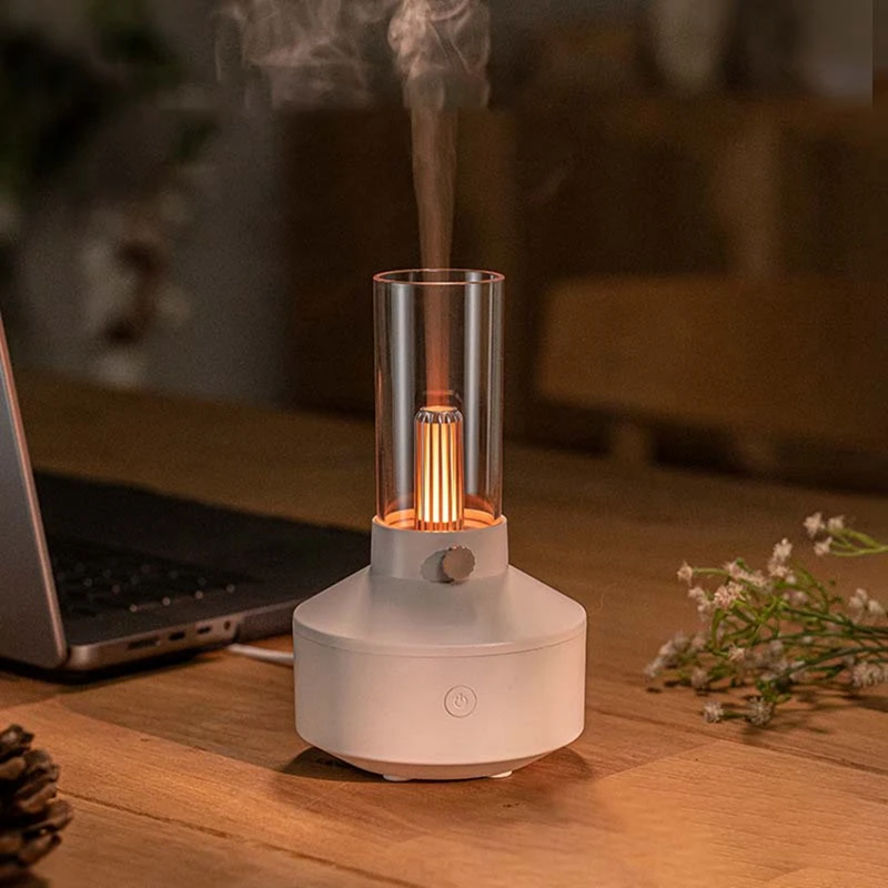 

Simulation Candle Light Air Humidifier 150ML Diffuser Home Aromatherapy Humidifiers Oil Diffusers Desk Atmosphere Lamp