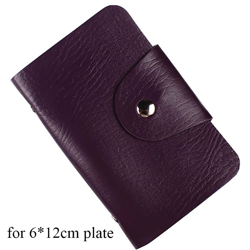 16/20/26/32Slots Purple Rectangular/Square/Round Nail Art Stamping Plate Holder Storage Nail Plate Organizer PU Leather Cases