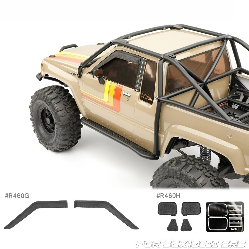 For Axial SCX10 III 1987 Toyota SR5 1/10 RC Crawler Rain Guards & Side Mirror Kit – Window Visors Weather Strips Upgrade Part