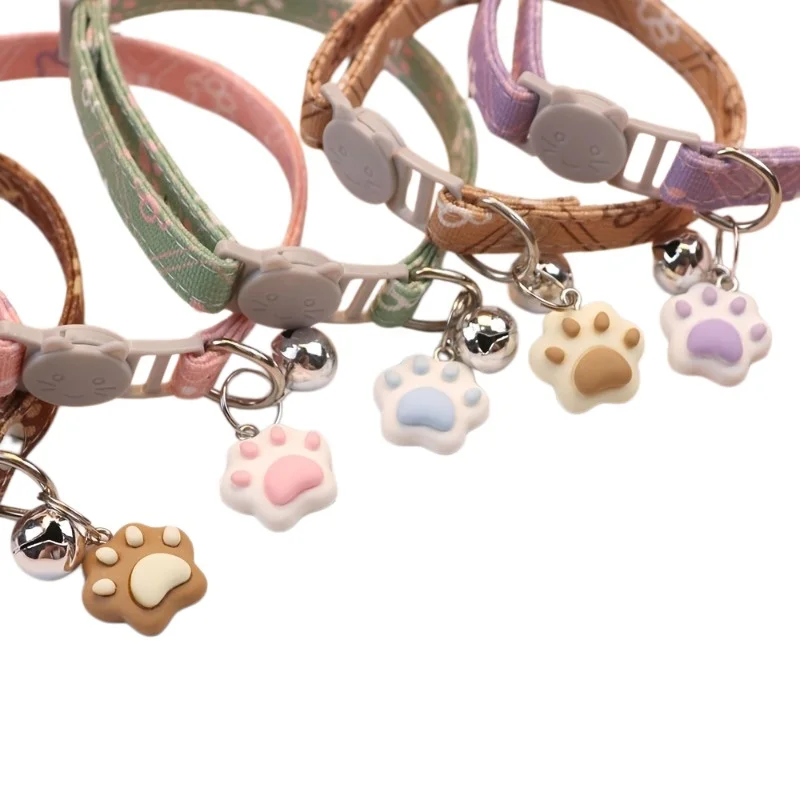 Customized Pet Name Collar with ID Tag for Dogs Puppy Kitten Stuff Things Accessories Adjustable Footprint Cat Breakaway Collar