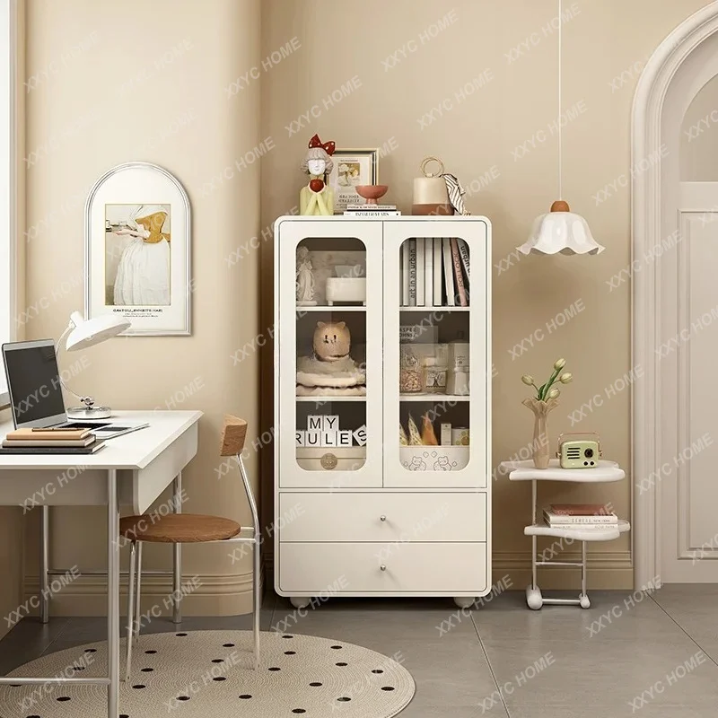 

LCream Style Bookcase Household Large Capacity Wall Simple Multifunctional Locker
