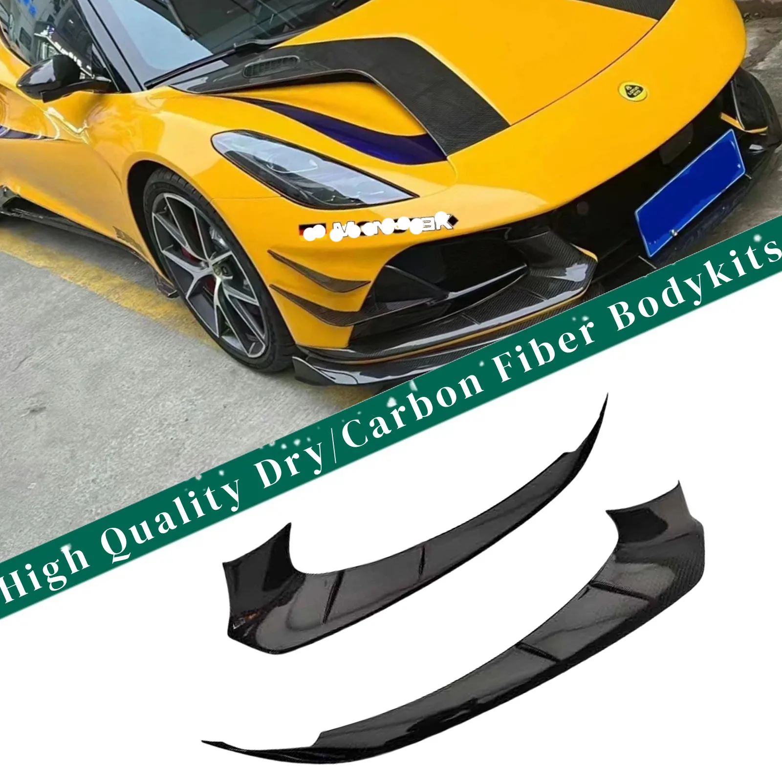 Emira Canards Front Bumper Canards For Lotus Emira 2022+ Front bumper Grill Air Vent Trim Cover