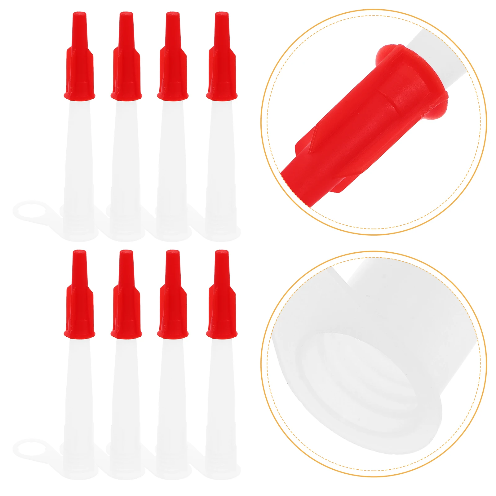 

10pcs Caulk Nozzle Tip Tube Covers Seal Tips Applicator Abs Nozzles Dispensing Head Glue Cap Caulking Sealing Caps Tools Smooth