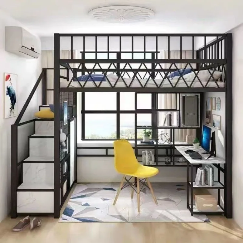 

Simple modern loft Elevated sheet Upper small children's bed Light modern pavilion bed