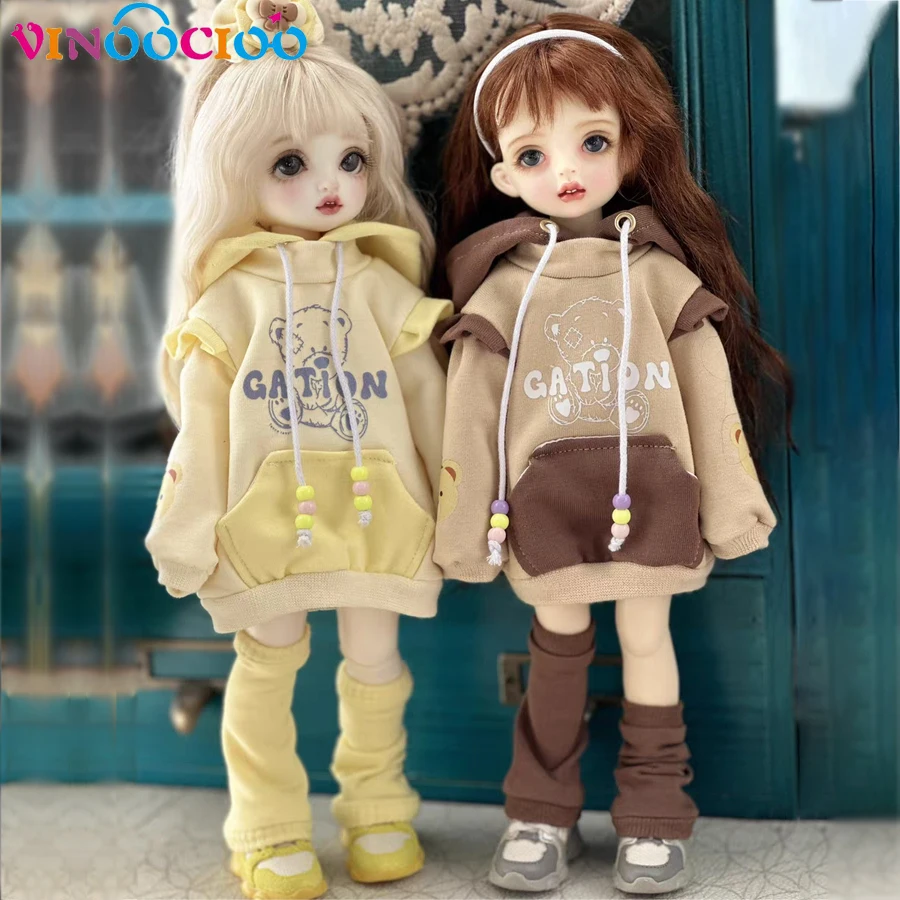 1/6 1/4 BJD Doll Clothes Cute Bear Sweater Jacket Leg Covers for Yosd, 30cm 45cm Bjd SD DD Doll Accessories