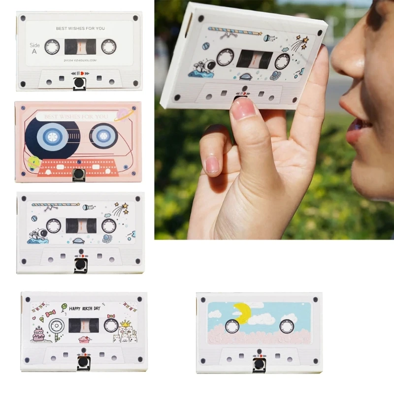 Greeting Card Voice Recorder Cassette Tape Shaped Recording Device Recordable Greeting Card for Birthday Valentines Day
