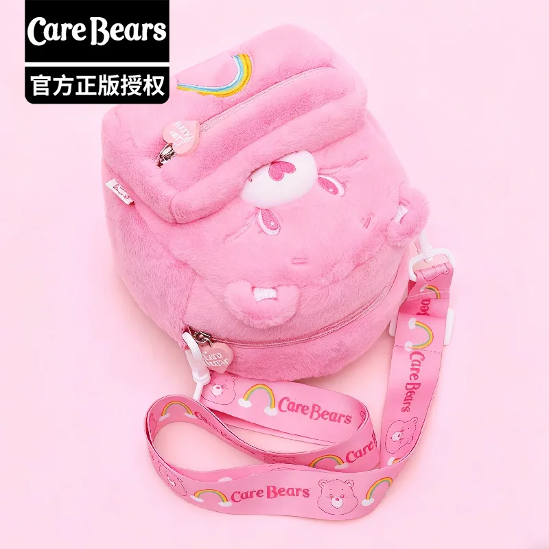 

Подлинная мультяшная медведь Carebears Радужный медведь Трехмерная плюшевая сумка-мессенджер Сумка для мобильного телефона Сумка для ручной клади