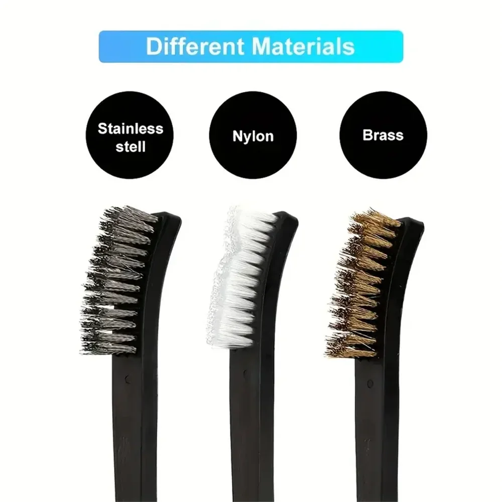 Double-end Steel Wire Brush & Nylon Pick Set Universal Hunting Gun Cleaning Kit Tactical Rifle Gun Cleaning Tool