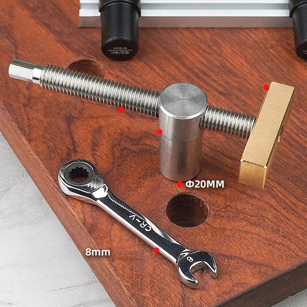Woodworking Bench Dog Brake Inserts Workbench Fast Fixed Clip Clamp Brass Fixture Vise for 19/20mm Desktop Hole Carpenter Tools