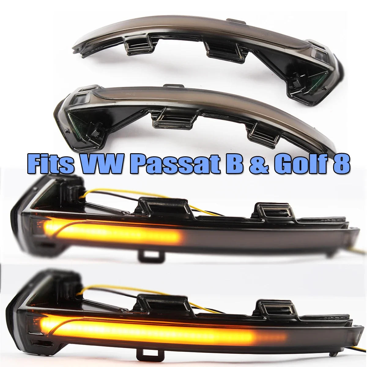 

Pair Led Side Wing Mirrors Dynamic Turn Signal Light Indicator Blinker Repeater Lamp For Passat B8 G4 Arteron Golf MK8 ID.3