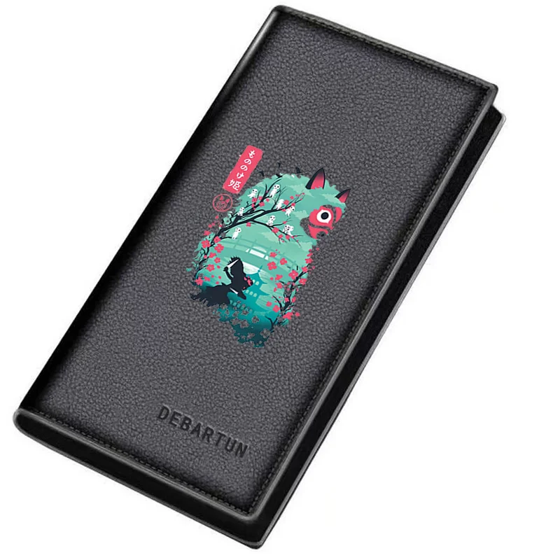 Princess Mononoke Sakura Forest Scene Men's Long Wallets Business Stylish Printing Design Casual Use Christmas Valentine's Fathe