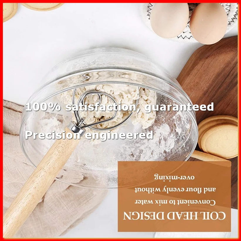 

3 Pack Danish Dough Whisk Bread Mixer,Dutch Whisk with Dough Scraper for Bread,Pastry or Pizza Dough,Sourdough Bread,Etc-A13G