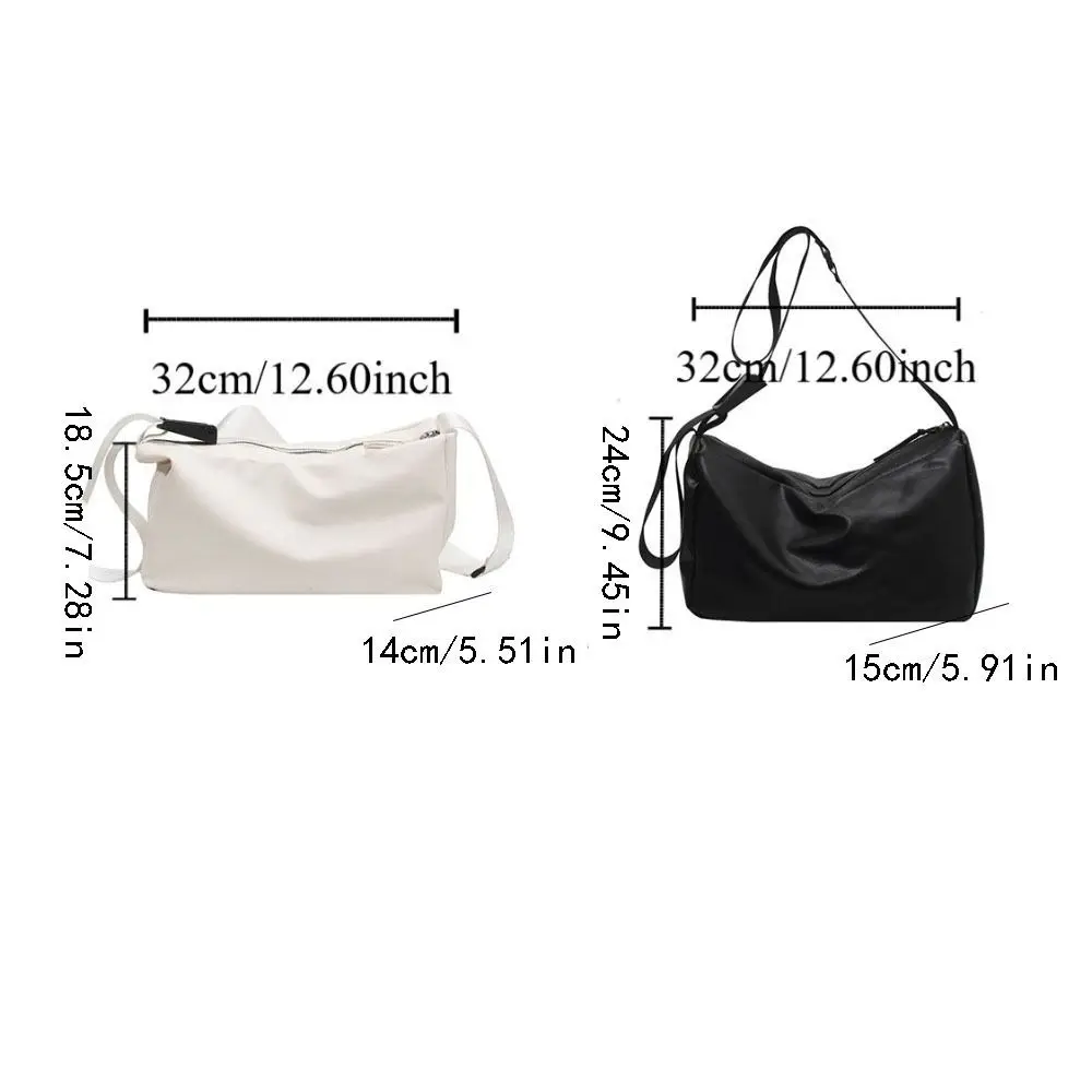 حقيبة كتف هاراجوكو البولي يوريثان الأنيقة ذات سعة كبيرة بلون سادة حقيبة تدريب اللياقة البدنية ناعمة مقاومة للماء حقيبة كروس رياضية للصالة الرياضية #5