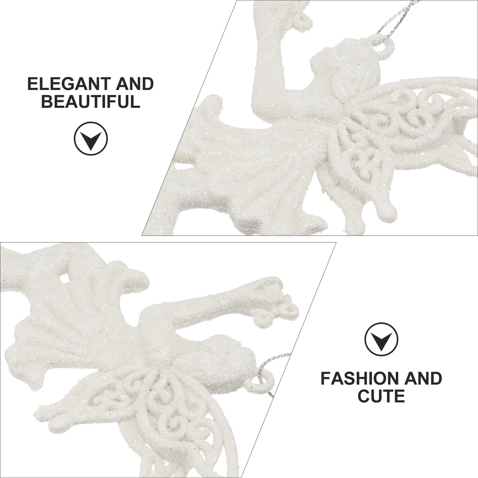 

10Pcs Christmas Tree Pendant Plastic Decorative Hanging Ornament White Bright Lovely Xmas Supply Tree Pendant Xmas Supply