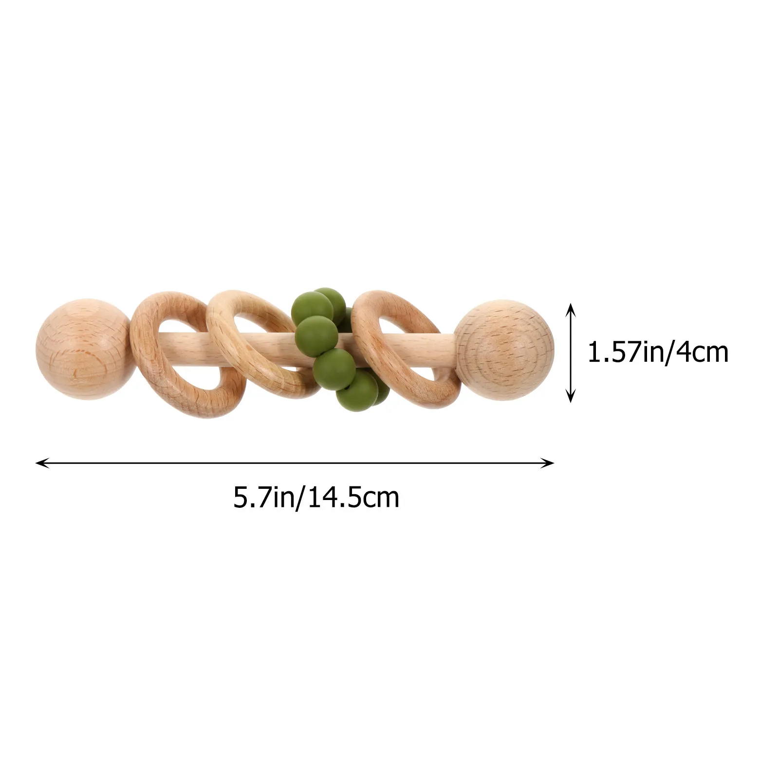 Baby Handheld Wooden Rattle Educational Hand Bell Stimulate Infant Coordination Sensory Development Early Learning Plaything