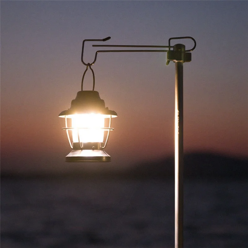 Classy-Shinetrip Light Pole Portable Wood Color Aluminum Alloy Outdoor Camping Picnic Fishing BBQ Lantern Stand