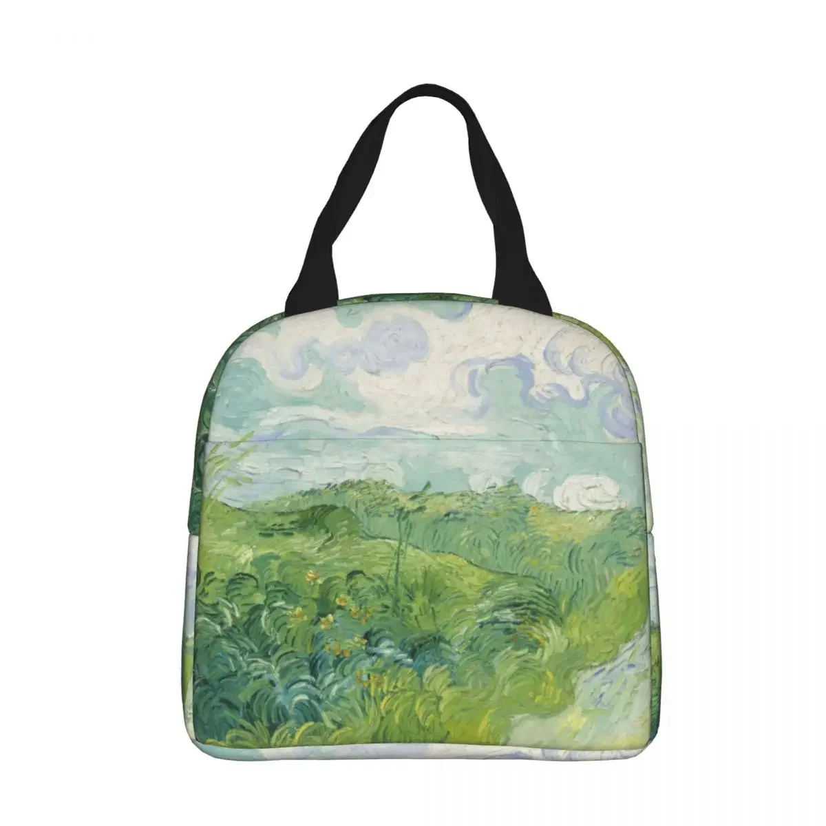 

Green Wheat Fields Auvers Vincent Van Gogh Insulated Lunch Bag Large Art Lunch Container Cooler Bag Tote Lunch box Work Outdoor