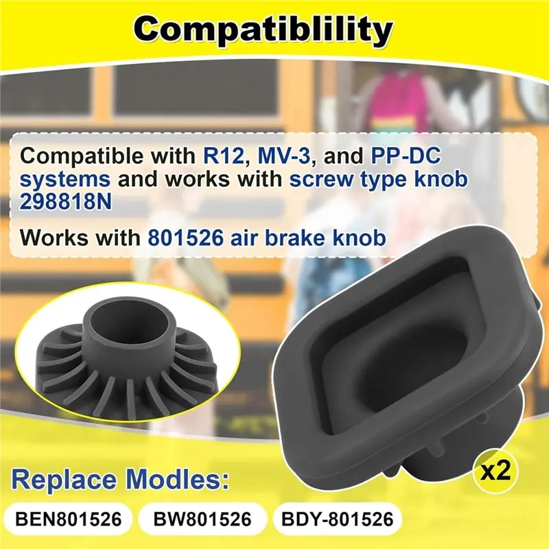 For MV-3, R12 PP-DC Valves Type 2Pcs Air Brake Knob Cover 801526 Grip Replacement For Parking Brake Knob 298818N