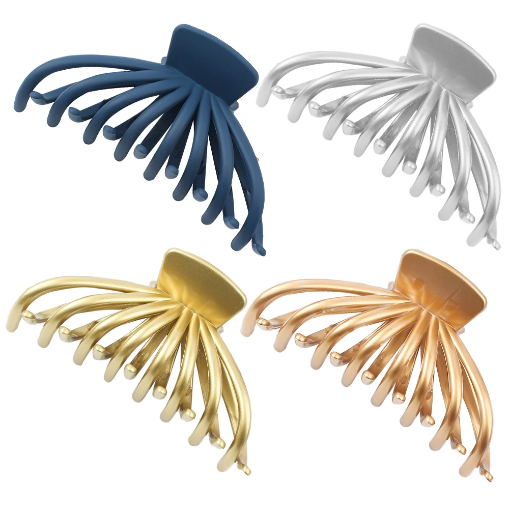

4pcs Large Claw Clips Women Jumbo Clamps Strong Grip Hair Accessories For Thick Curly Fine Hair Makeup Exercise Face Wash