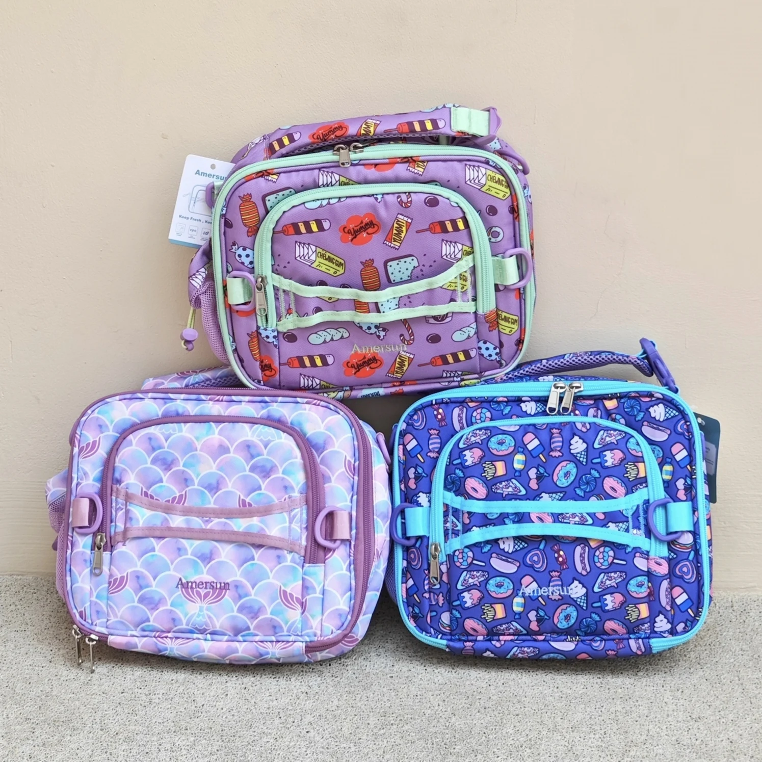 

Amersun Премиум-качество Термоизолированная сумка для обеда Сумка-холодильник для грудного молока с ручным управлением и ремнем через плечо