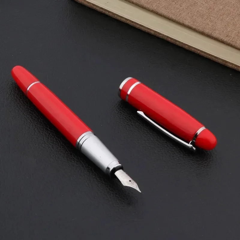 

New Luxury Quality New Chinese Red Medium Nib GIFT Fountain Pen Elegante Calligraphy Ink Pens Stationery Office School Supplies