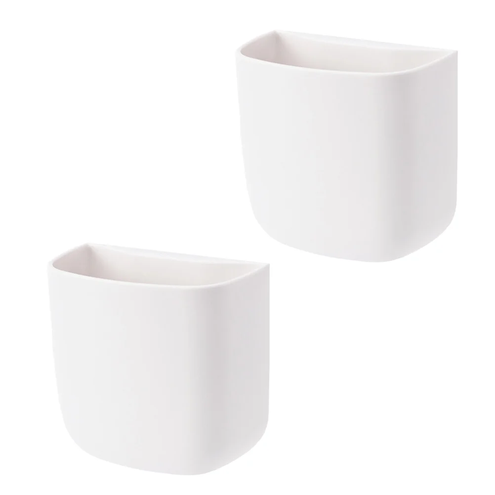 

2 Pcs WallMounted Charging Compact Storage Rack No Punching Design Phone Remote Holder Plastic Storage Box Gifts Packaging Box