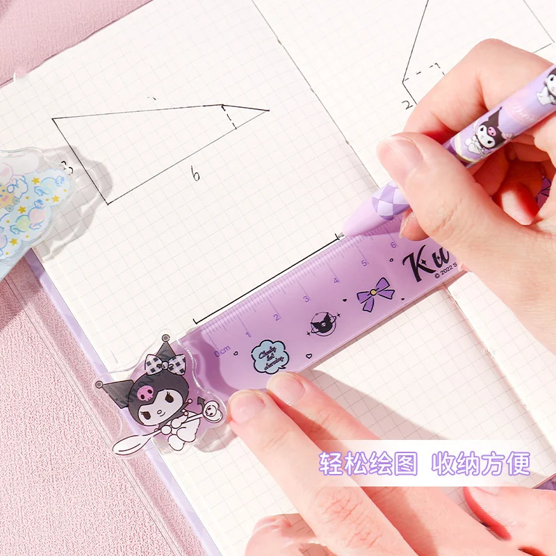 15 pcs/lot Sanrio Melody Cinnamoroll Ruler Measuring Straight Rulers Drawing Tool Promotional Stationery Gift School Supplies