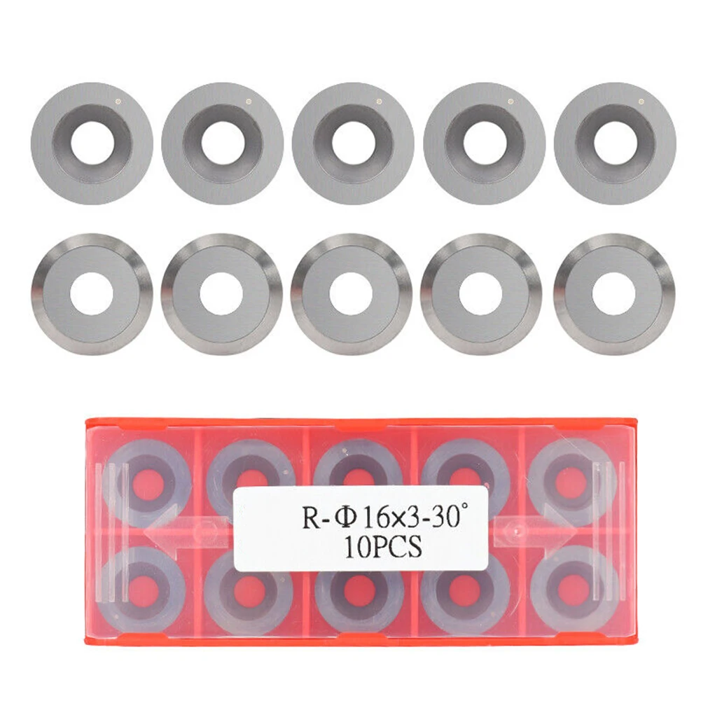 16mm Diameter Round Carbide Inserts Cutters Indexable W Screws For DIY Wood Turning 30° Cutting Angle Turning Insert Woodworking