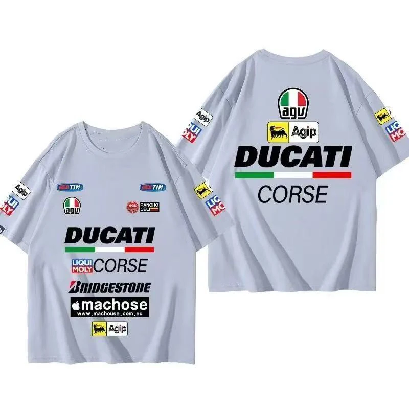 Ducati Motorcycle Riding Summer Men's Cotton Shirt Short Sleeve T-Shirt Moto Motorcycle Men's and Women's Fashion Clothing GP view 5