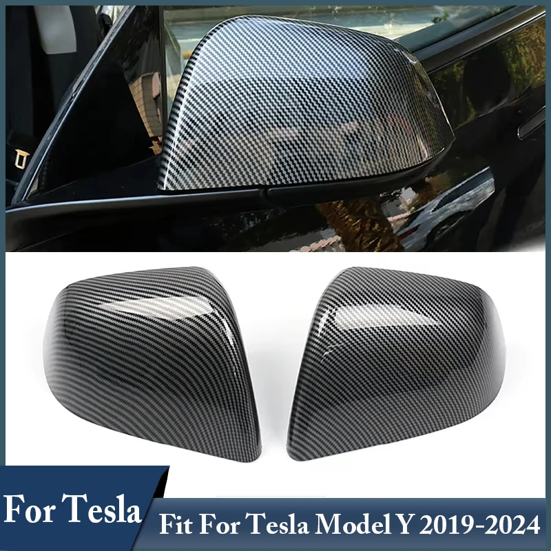 For Tesla Model Y 2019-2024 Automotive Left And Right Side Rearview Mirror Trim Cover Rear View Mirror Shell Car Accessories