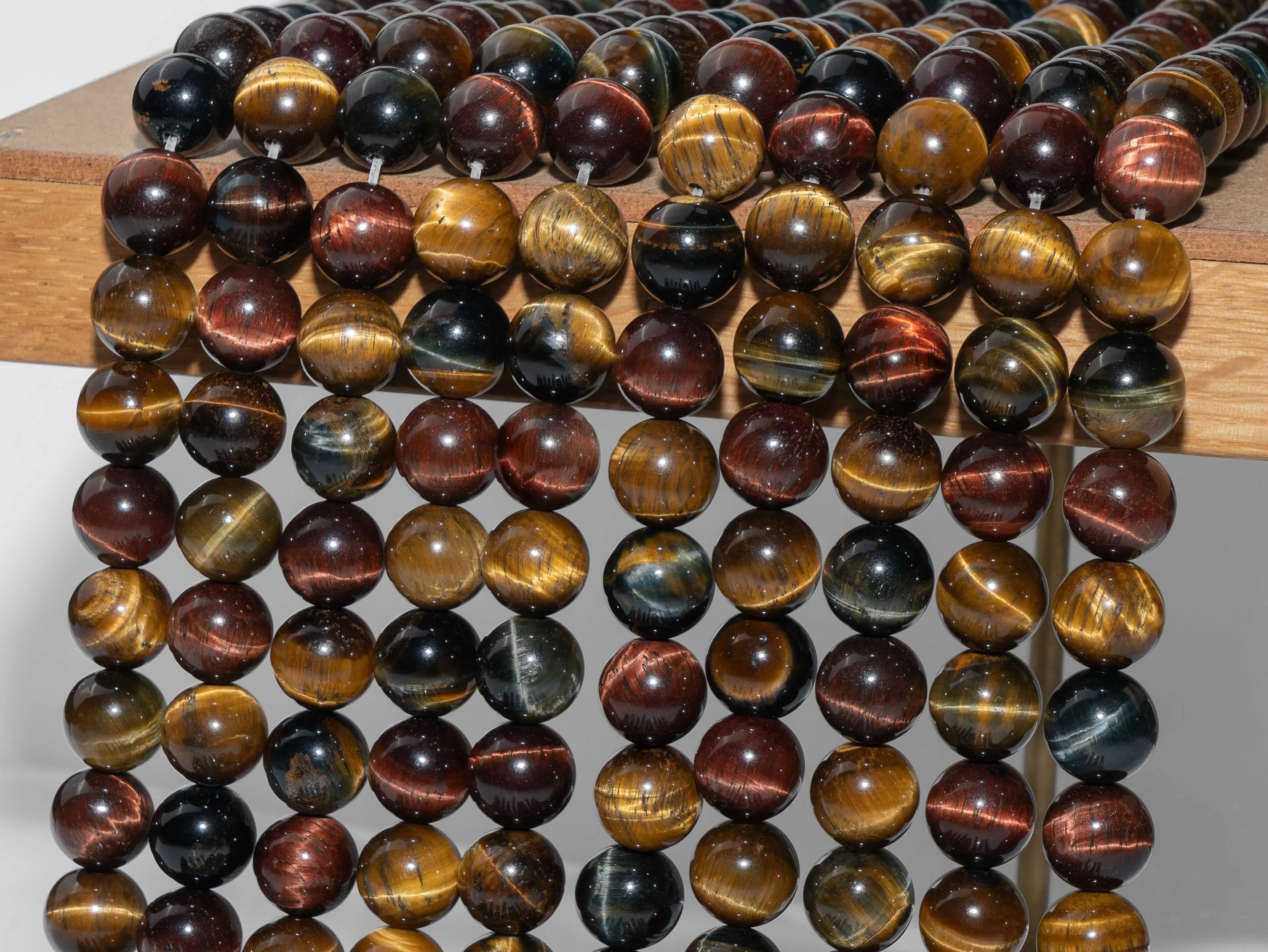 Natural Stone Yellow Red Blue Tiger Eye Beads  Loose Beads Round Shape Size Options 6/8/10mm for Jewelry Making