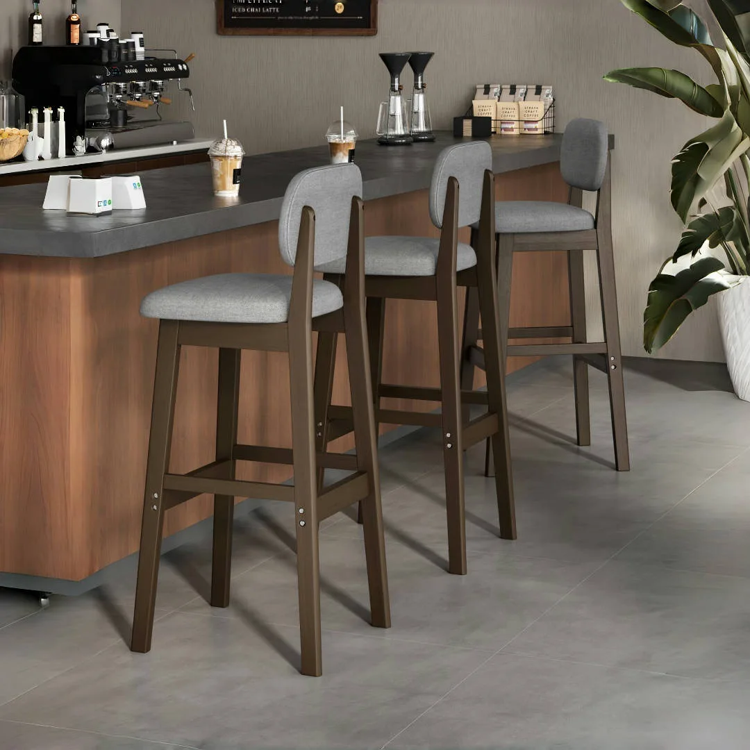 Bar chair Solid wood high stool Bar stool Household high chair Cashier island table dining chair Backrest dining table High chai