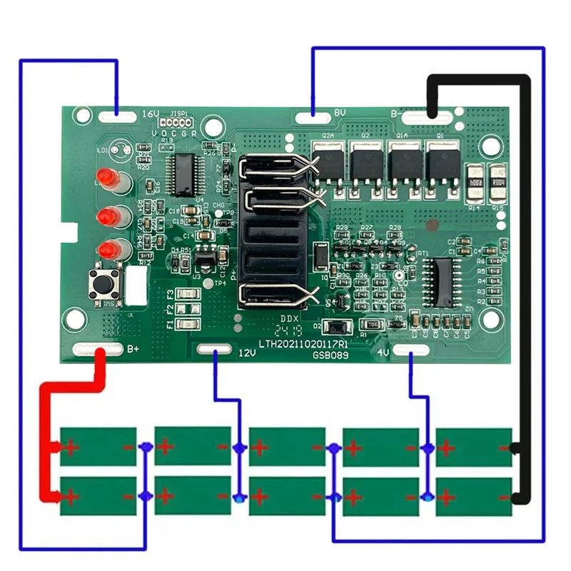 A25F-Li-caixa plástica da bateria 4511396 com placa de circuito de proteção de carregamento caixa de escudo pcb para power X-CHANGE 18v 20v li