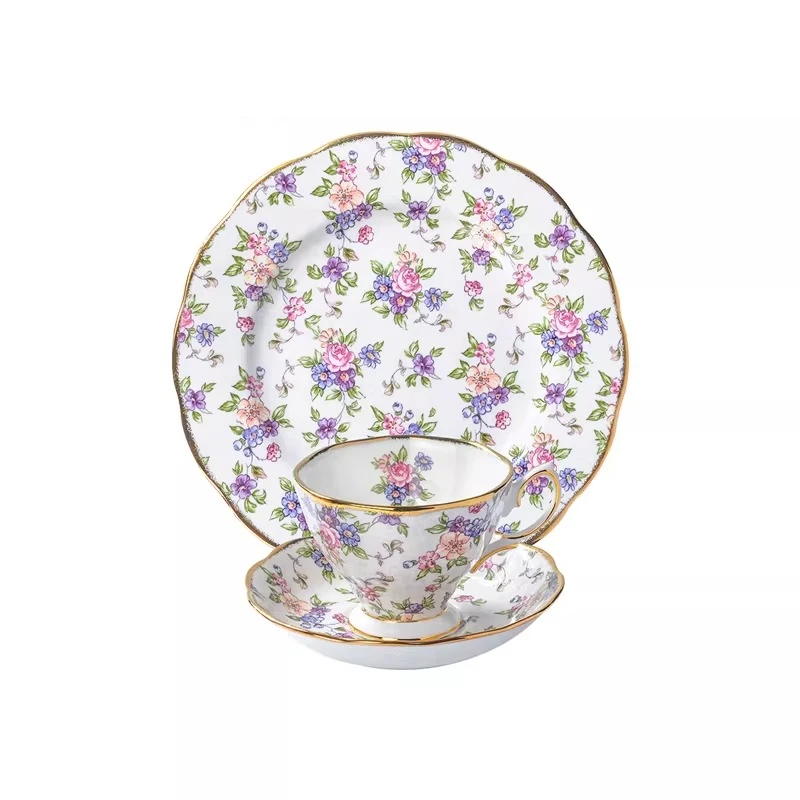 Centennial series bone china coffee cups and saucers three-piece English tea set