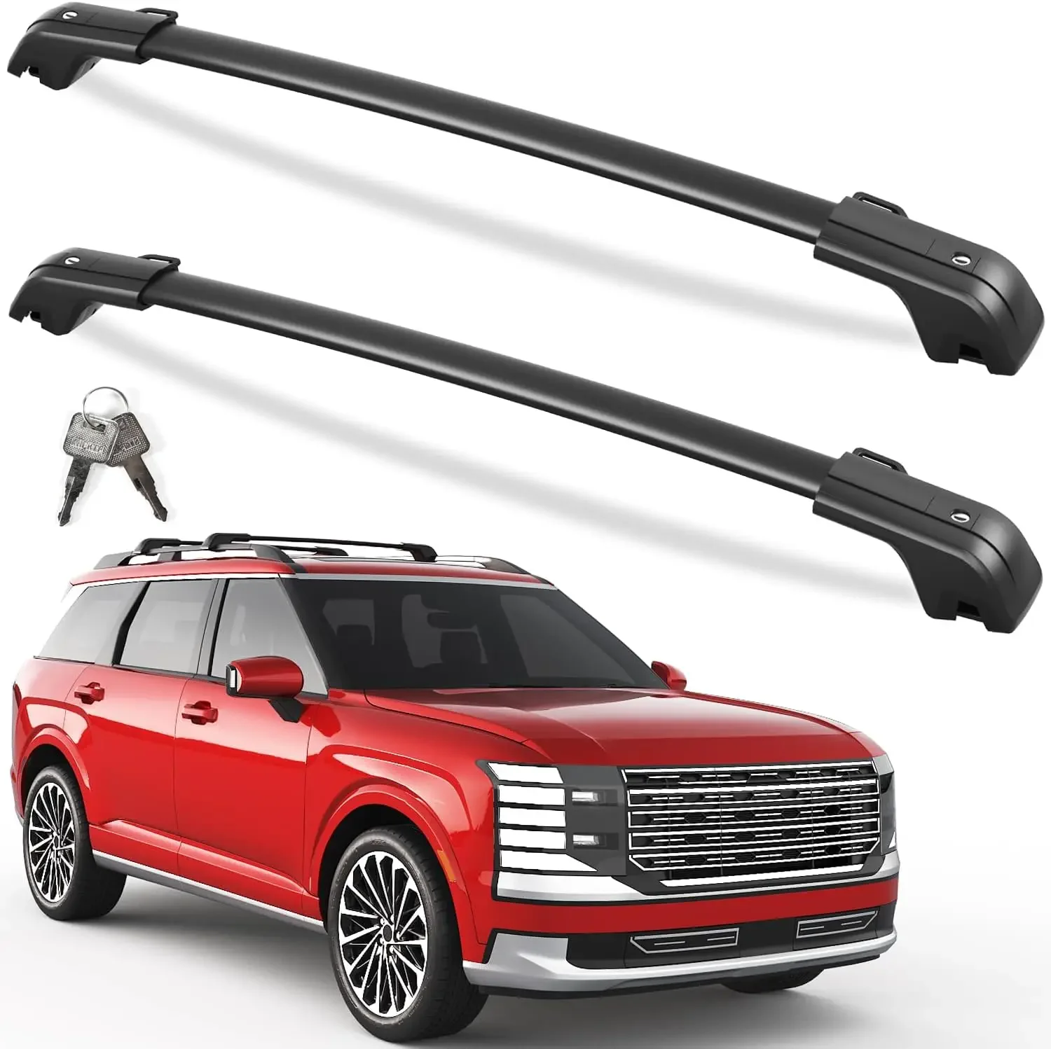 330lbs All Aluminum Roof Rack Cross Bars for Hyundai Palisade 2026 | with Raised Side Rails, Lockable Roof Rails Crossbar Roofto