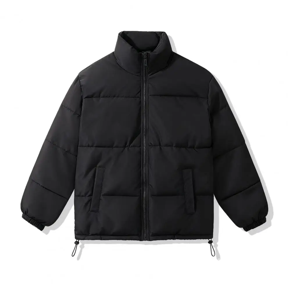 

Мужское хлопковое пальто, зимнее хлопковое пуховое пальто с воротником-стойкой и карманами, утепленная теплая верхняя одежда