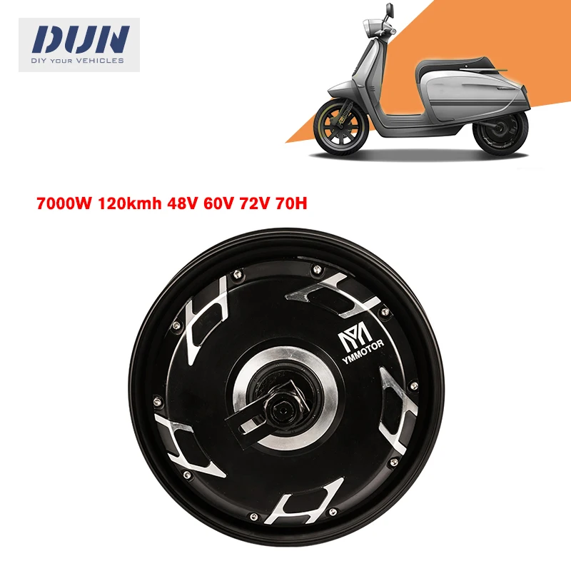 YMMotor 10x2.15 Inch 7000W 120KMH 48V 60V 72V 70H Brushless DC Wheel Motor