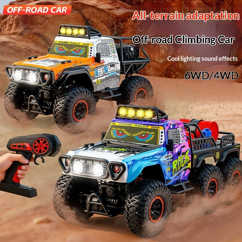 Six Wheel Drive 1 8 Scale Large Remote Control Climbing Off Road Truck With Led Lights Music For All Terrain Adult Hobbies