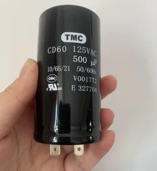 AC Motor Capacitor Start Capacitor CD60 110V 125V 500UF 42*80mm