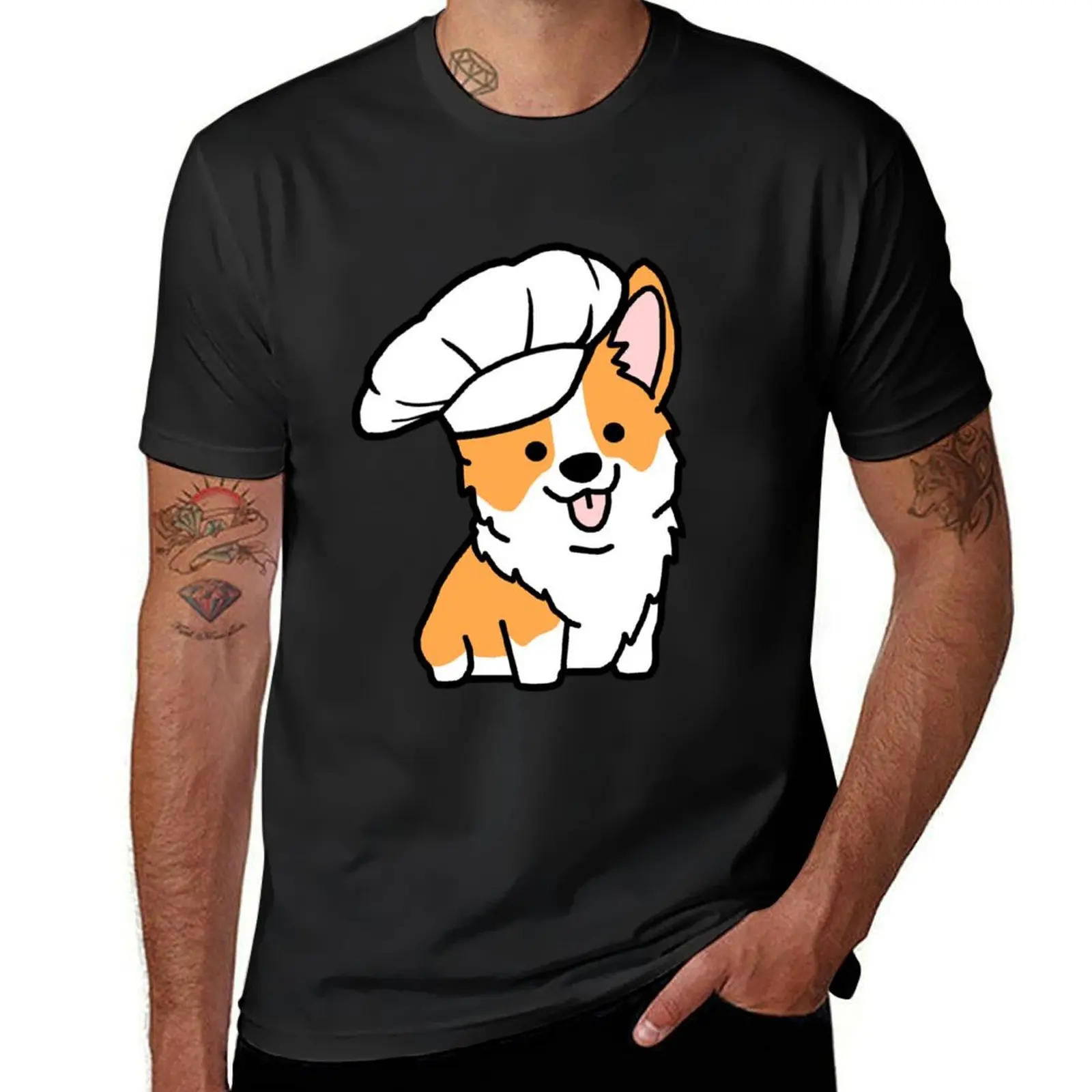 

Chef Corgi Cute T-Shirt summer clothes plus size tops sweat shirts, men