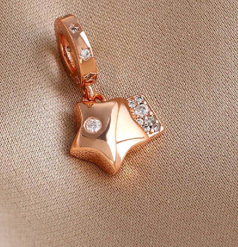 New 925 Silver Rose Gold, Shell, Butterfly, Bell, Heart shaped Bead Pendant Fit Original Bracelet DIY Exquisite Jewelry - view 6