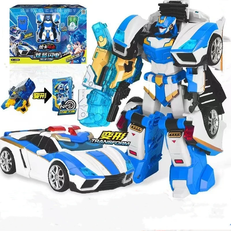 Original Metal Carobot BLUE COP Transformed Autobot Toys FLETA Z BLACK HOOK Card Fighter Car Deformation Vehicle Children\'s Gift