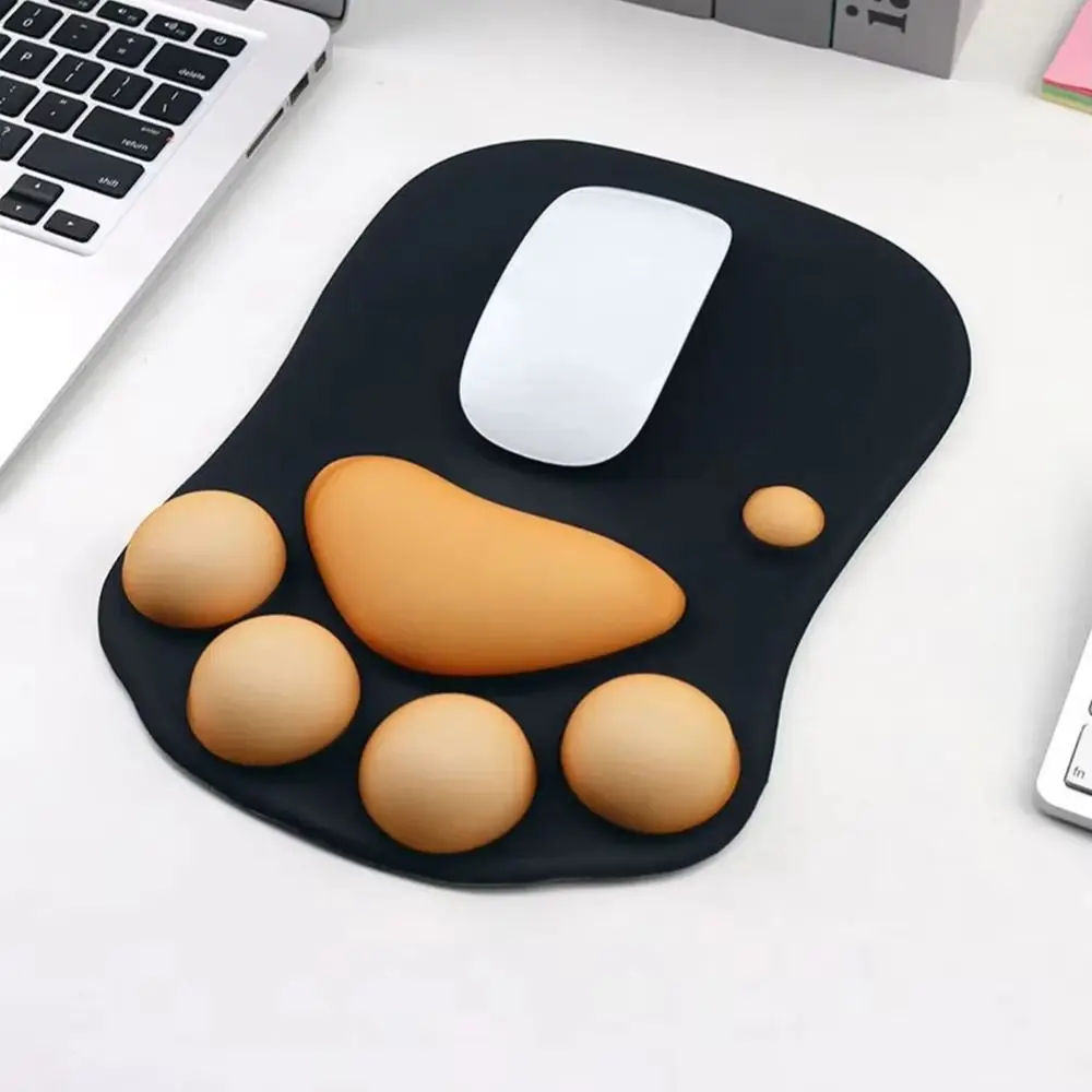 Portable Wrist Pad 3D Cat Paw Mouse Pad Cartoon Hand Guard Gaming Mouse Pads Cute Thickened Mouse Wrist Pad Office Worker
