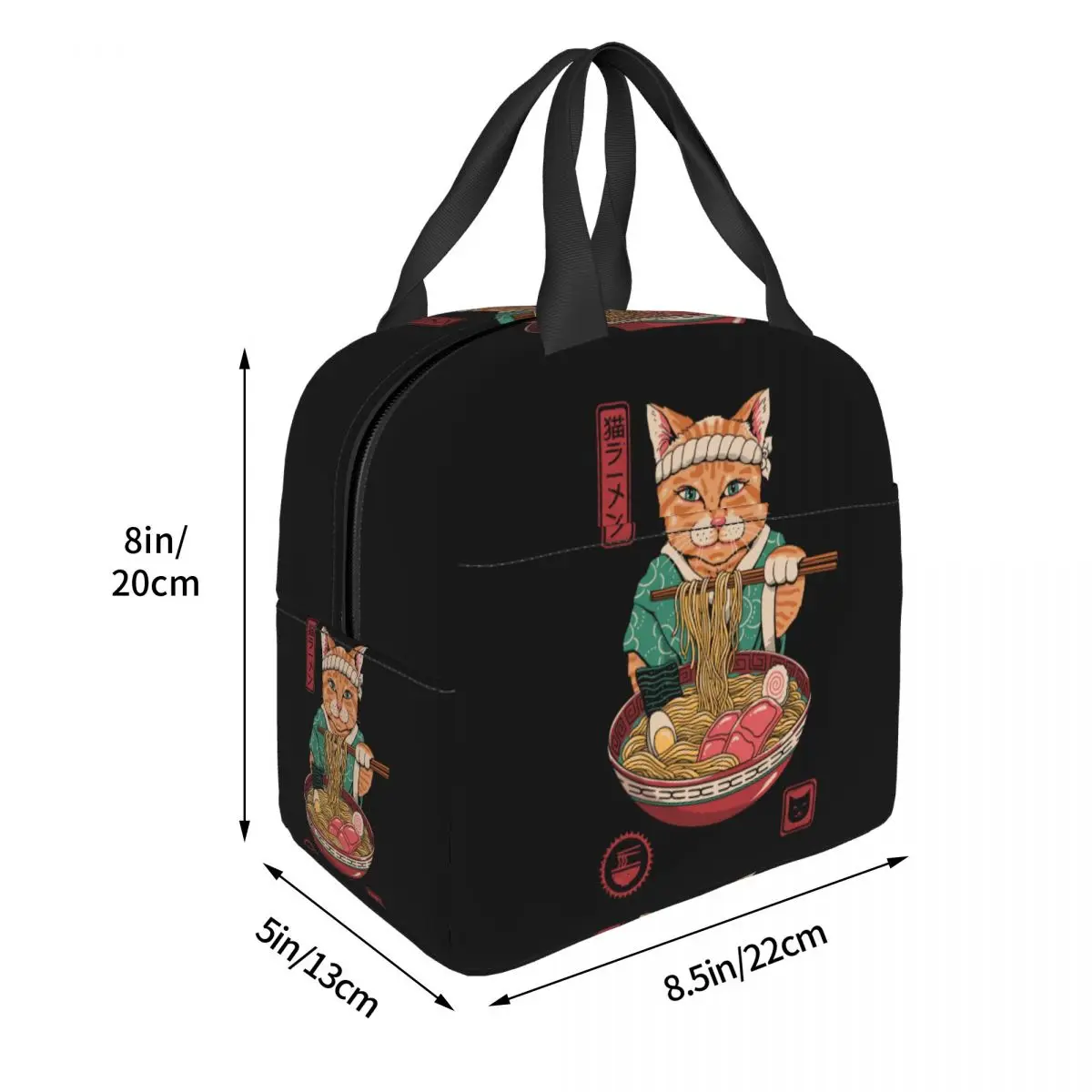 Japanese Cat Lunch Box for Women Leakproof Japan Neko Ramen Cat Thermal Cooler Food Insulated Lunch Bag Kids School Children