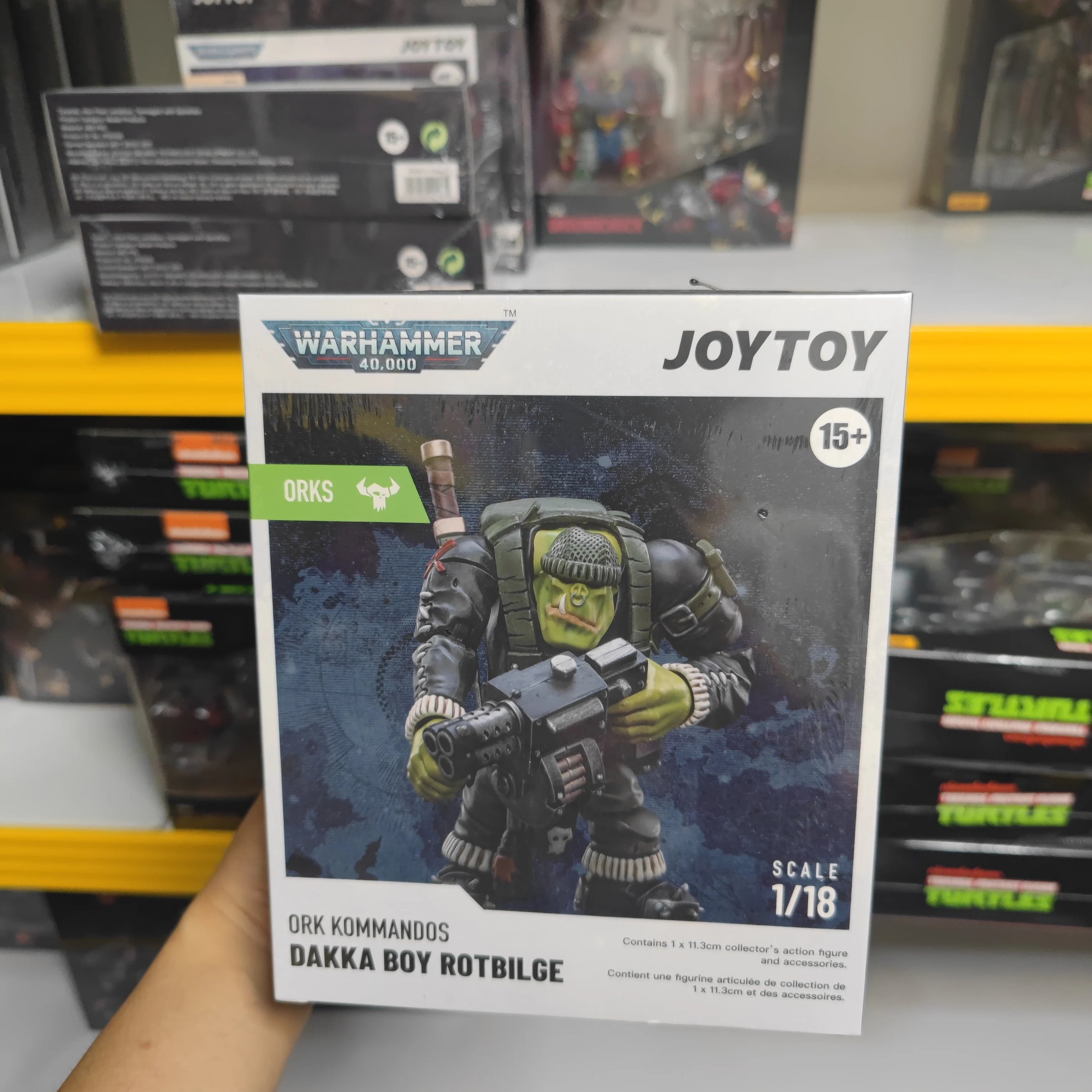 【JOYTOY】Warhammer 40K Ork Komandos Dakka Boy Rotbilge 1/18 Figura de acción de juguete
