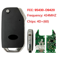 CN051182 Original PCB 3 Button Flip Remote Key FCCID 95430-D9420 4D Chip 433.92 FSK Contorl For KIA Sportage 2020