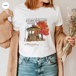 Autunno Festival Stars Hollow Gilmore Girls shirt Gilmore Girl inspired tshirt women's Graphic Crew Top Gifts for Gilmore Girls