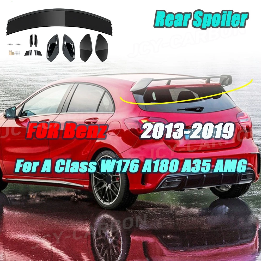 

JCYECF для Mercedes Benz A Class W176 A180 A35 для AMG 2013-2019 заднее крыло багажника, спойлер на крышу, крылья, диффузор, аксессуары